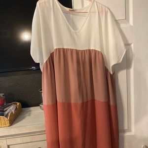 Pink and white flowy dress